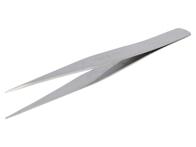 Pincet; 125mm; Bladen: smal; De vorm van de punt: afgeronde Pincet; 125mm; Bladen: smal; De vorm van de punt: afgeronde